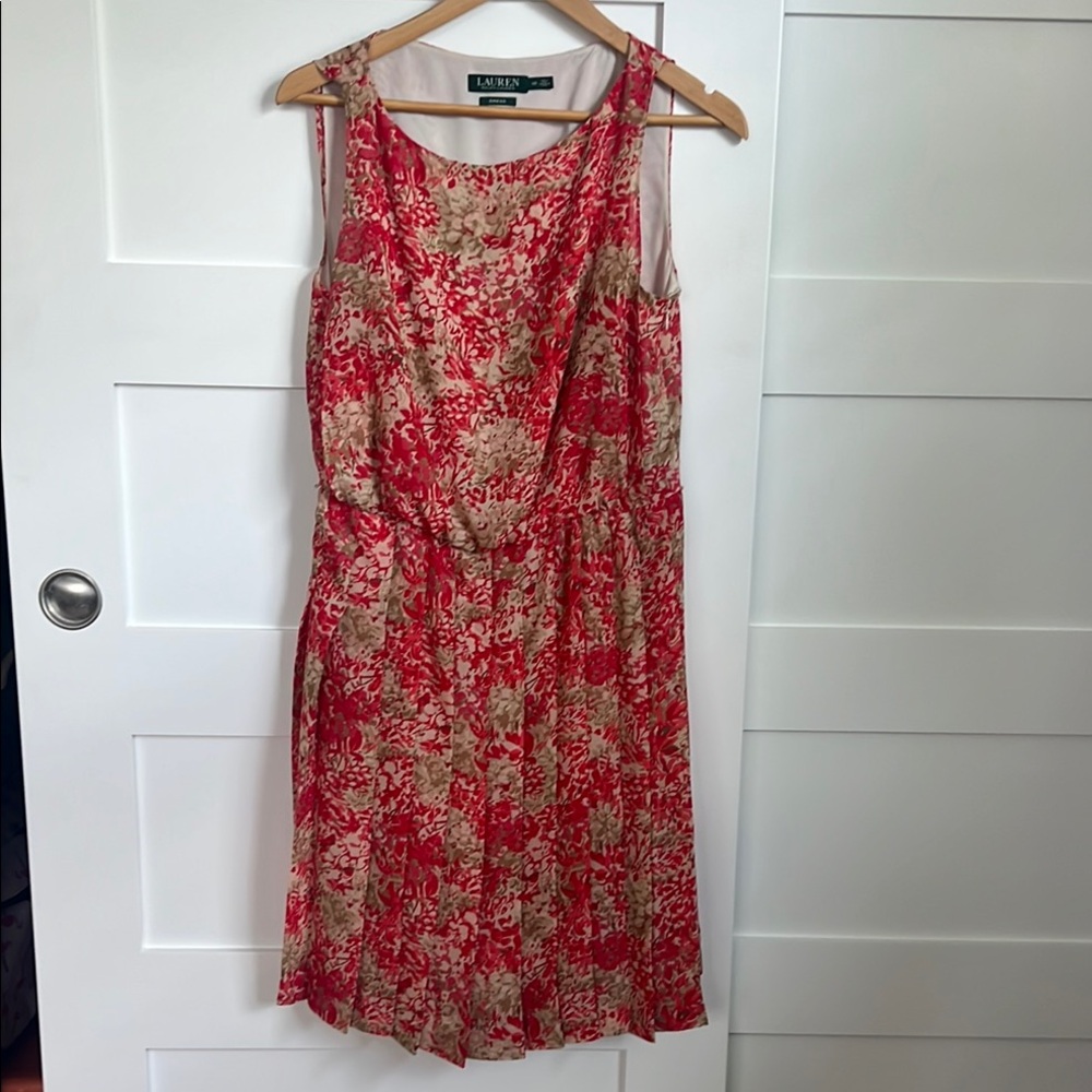 Lauren Ralph Lauren Red Sz 10 Sundress Scoop Neck Midi